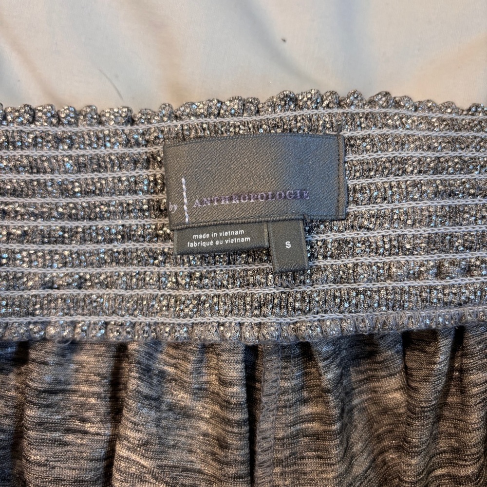 ANTHROPOLOGIE Melora Silver Metallic Joggers | Size small - Picture 6 of 7